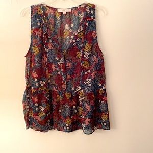 Loft Wildflower Peplum Shell, SZ M